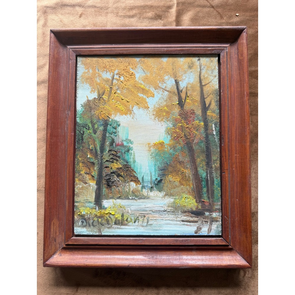 Dick Delanty Original Oil Painting Signed Landscape Forest Framed Impasto Art